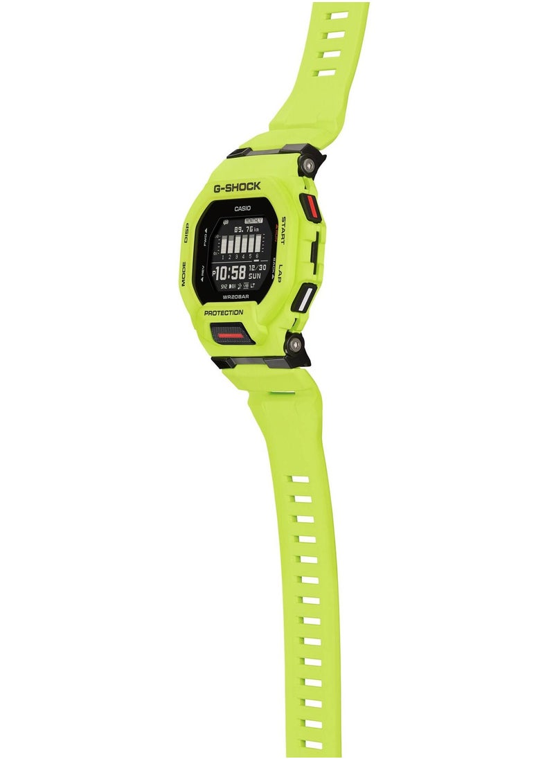 Casio Digital Black Dial Men's Watch Fluorescent Lime - GBD-200-9DR