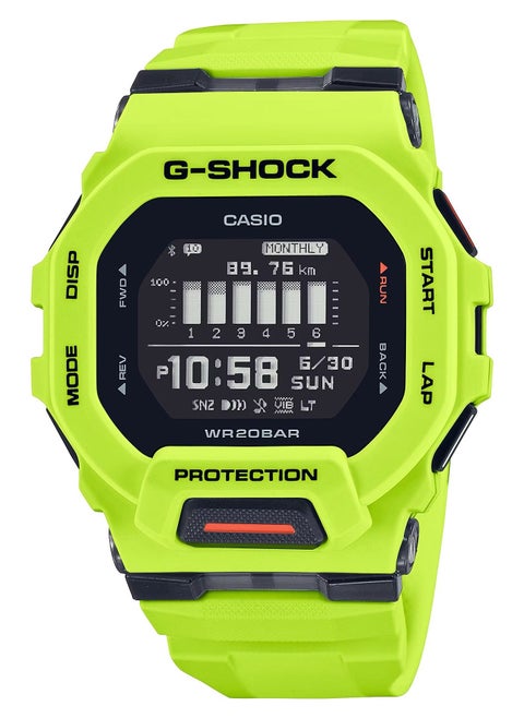 Casio Digital Black Dial Men's Watch Fluorescent Lime - GBD-200-9DR
