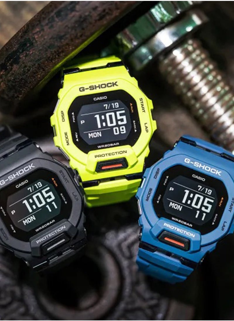 Casio Digital Black Dial Men's Watch Fluorescent Lime - GBD-200-9DR