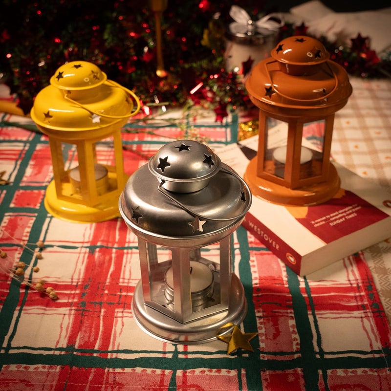 TrustBasket Set of 3 Metal Wall Hanging Lanterns for Tea Light Candles ,T Light Holders for Home & Festive Decor Diwali Decoration Perfect Diwali Gifts for Family & Friends, Multicolour - Image 5