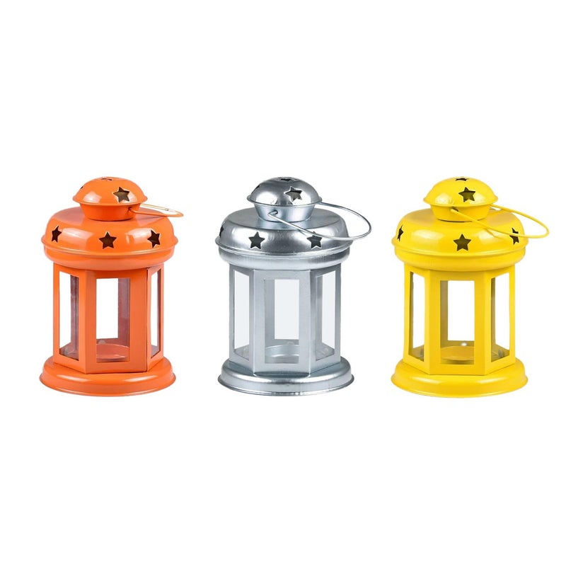 TrustBasket Set of 3 Metal Wall Hanging Lanterns for Tea Light Candles ,T Light Holders for Home & Festive Decor Diwali Decoration Perfect Diwali Gifts for Family & Friends, Multicolour - Image 4