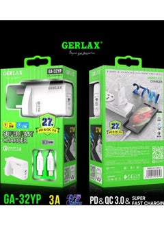 Gerlax GA-32YP 27W Adapter With Type-C To Lightning Cable