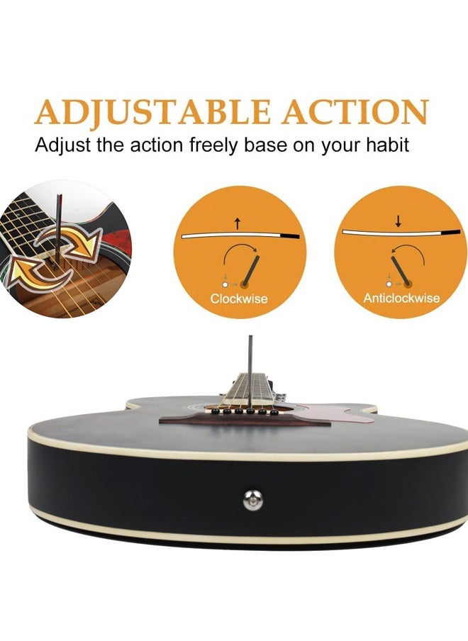 Jidyous 40 Inch Electric Acoustic Guitar Kit for Beginners Adults Full Siz Bundle Set with Pickups Bag Tuner Strap Capo Picks and Cable,Black  - Image 5