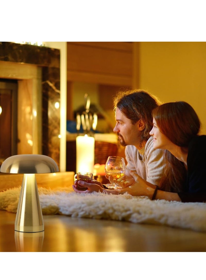 LED Cordless Table Lamp, Rechargeable Battery Touch 3 Level Brightness Night Light, for Bedroom Living Room Dorm Study Desk Lamp,Gold - Image 2