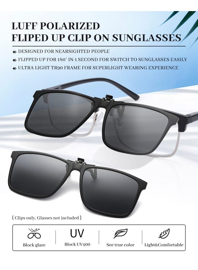 LUFF Polarized Clip On Sunglasses Men Women Comfortable Flip Up Myopic Glasses For Outdoordrivingfishing - Image 2