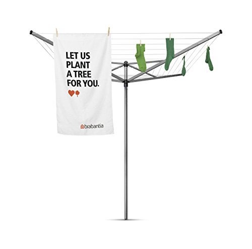 Brabantia Topspinner Outdoor 4 Arm Spinning Clothesline (164 ft/Ø 1.8") Rotating, Folding Clothes Drying Rack + Ground Spike (Gray) - Image 4