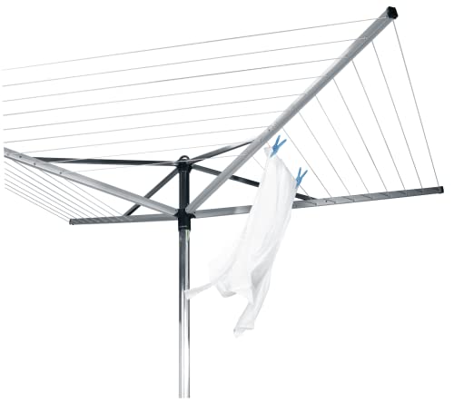 Brabantia Topspinner Outdoor 4 Arm Spinning Clothesline (164 ft/Ø 1.8") Rotating, Folding Clothes Drying Rack + Ground Spike (Gray) - Image 2