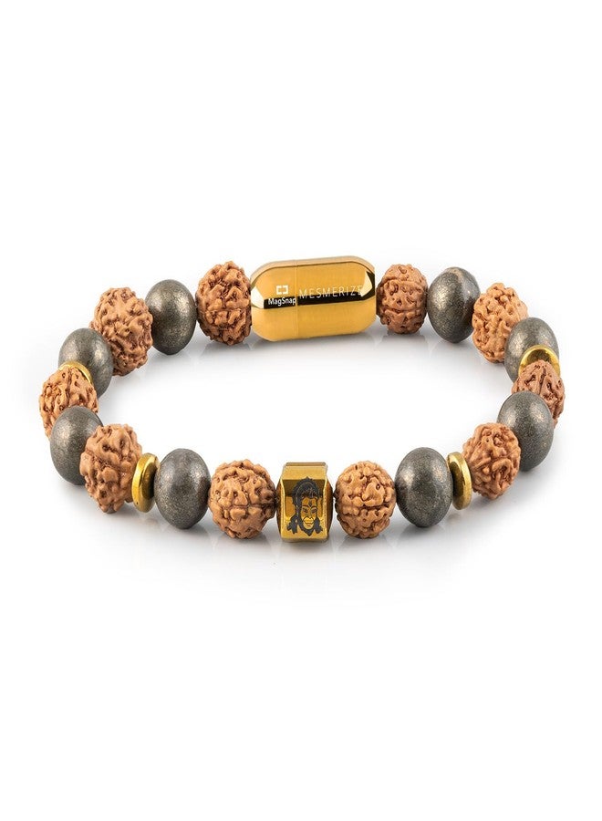Mesmerize Hanumanji Engraved Natural Stone Bracelet | Premium Stones for Strength & Energy | (Spiritual, L) - Image 1