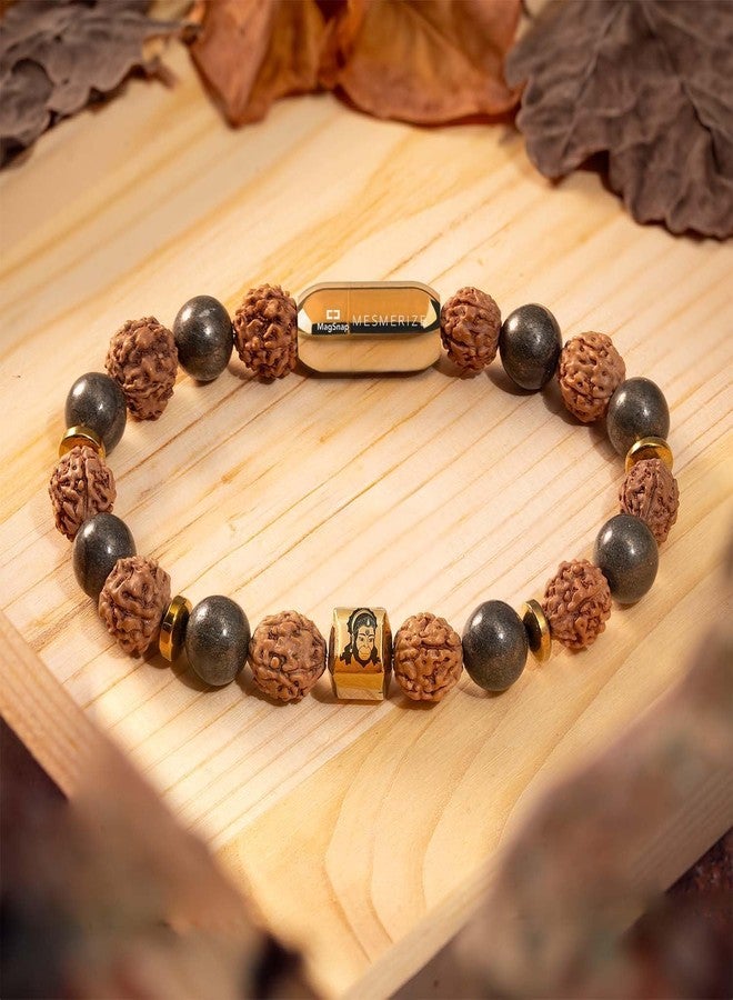 Mesmerize Hanumanji Engraved Natural Stone Bracelet | Premium Stones for Strength & Energy | (Spiritual, L) - Image 4