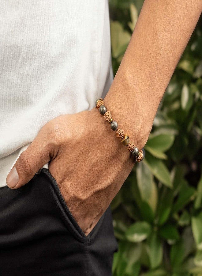 Mesmerize Hanumanji Engraved Natural Stone Bracelet | Premium Stones for Strength & Energy | (Spiritual, L) - Image 3