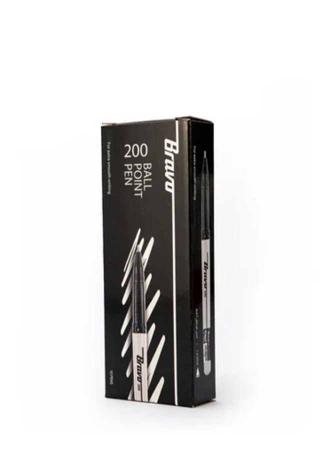 Bravo Bravo 200 BallPoint Pen - 1.0mm -  Pack of 10 Pens - Black  - Image 1