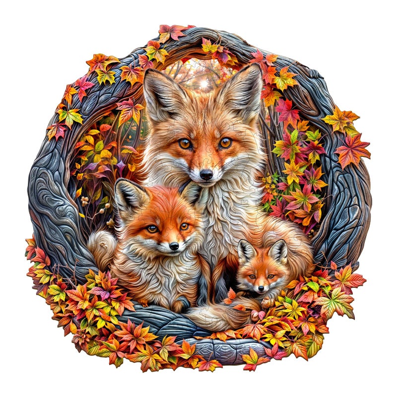 SECOGM Wooden Puzzles for Adults Animal Fox Wood Puzzles Adult Unique Animal Shape Wooden Jigsaw Puzzles for Adults Birthday Gifts for Puzzle Lovers Family 85 85in 100 Pieces - Image 3
