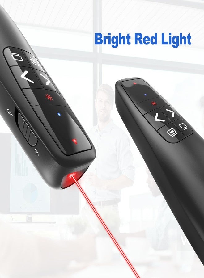 UBUYONE Presentation Clicker with Case Storage: Wireless Presenter Remote: Red Laser Pointer Computer Clickers, USB C PowerPoint PPT Clicker for Mac Laptop, Slideshow Google Slide Advancer - Image 5