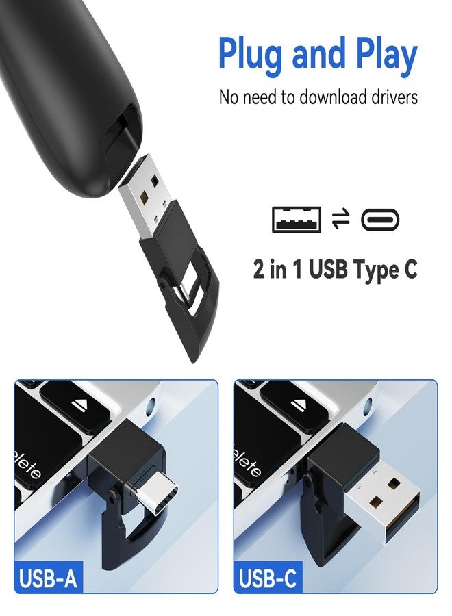UBUYONE Presentation Clicker with Case Storage: Wireless Presenter Remote: Red Laser Pointer Computer Clickers, USB C PowerPoint PPT Clicker for Mac Laptop, Slideshow Google Slide Advancer - Image 3