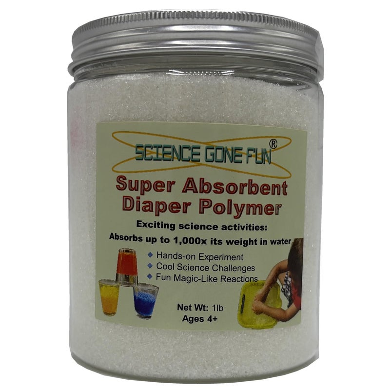 Science Gone Fun Science Educational Products - Superabsorbent Diaper Polymer 1 Lb Sodium Polyacrylate - One Pound of the Superabsorbent Polymer Model: - Image 1