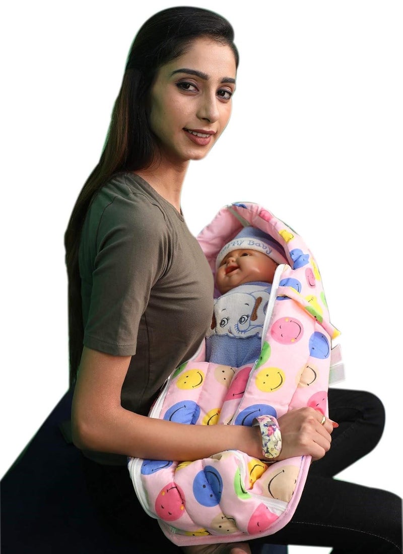 HOOPA وسادة هووبا 2 في 1 مغطاة باللحاف (ابتسامة وردية) | وسادة رضاعة | وسادة للتمريض | وسادة للرضاعة الطبيعية - Image 2