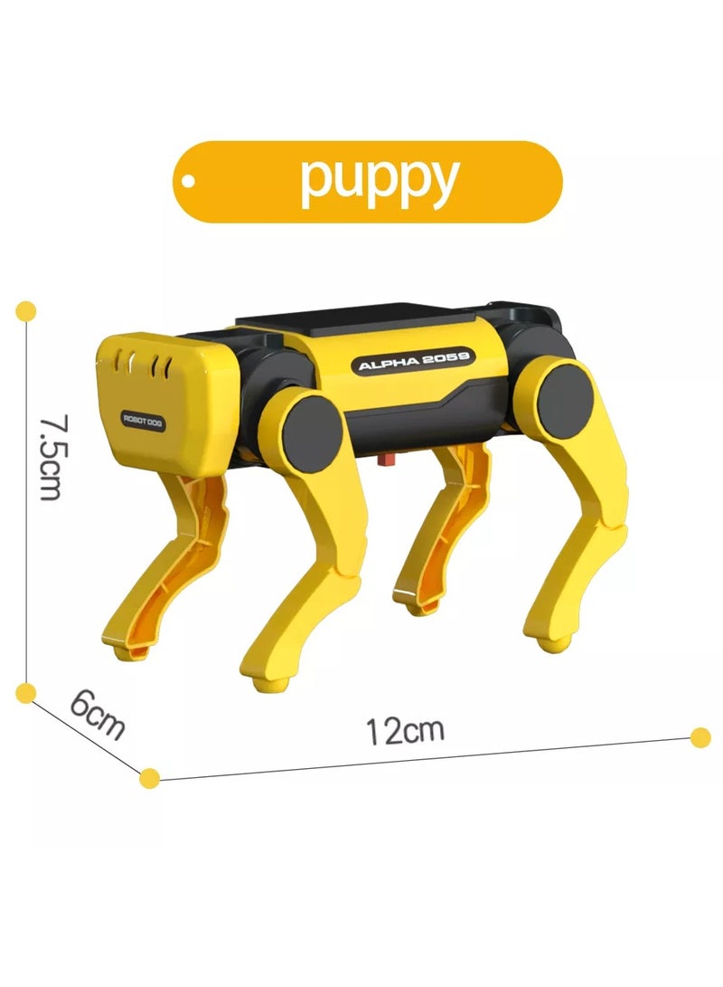 Solar Powered Electric Mechanical Dog, Science and Education Solar Energy Robot Dog, Upgraded DIY Technology Gadget for Parents Seniors, Early Development, Great Gift for Kids, (Yellow)  - Image 1