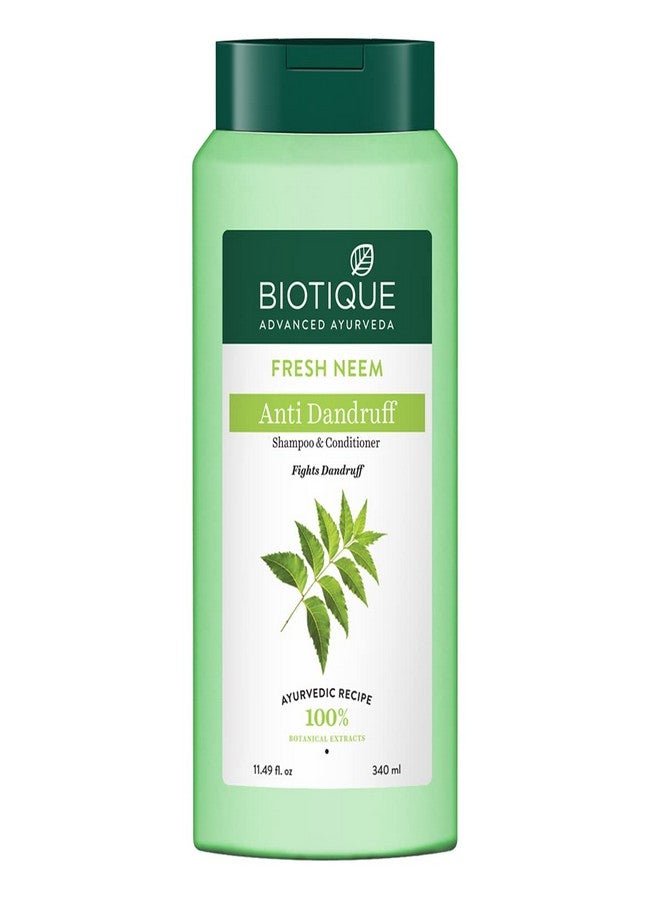 Biotique FRESH Neem Anti Dandruff Shampoo and Conditioner, 340ml - Image 1