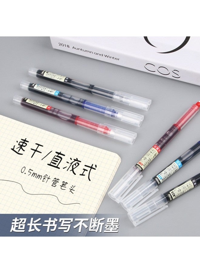 HELPS Straight Liquid Roller Ball Pen Customized With Continuous Ink Student Signature Gel Pen Quick-drying 0.5mm Needle Tube Black Water Pen Stationery - Image 2
