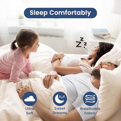 Martex 4 Piece Queen Bed Sheets Set | Queen Bed Sheets – Light Weight, Soft Breathable Sheets | Brushed Cotton Rich Blend | Secure-Fit, Wrinkle Resistant, Durable, Easy Care Bed Sheets | Comfy Sheets | Ivory - Image 5