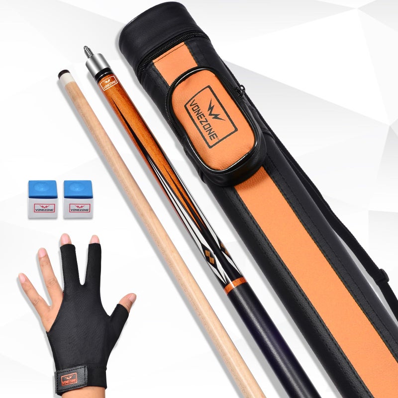 vonezone Pool cue Stick,Pro cue with Hard Case,58inch 19-21oz Billiard Stick Pool Cue Set,Pink/Orange/Green - Image 3