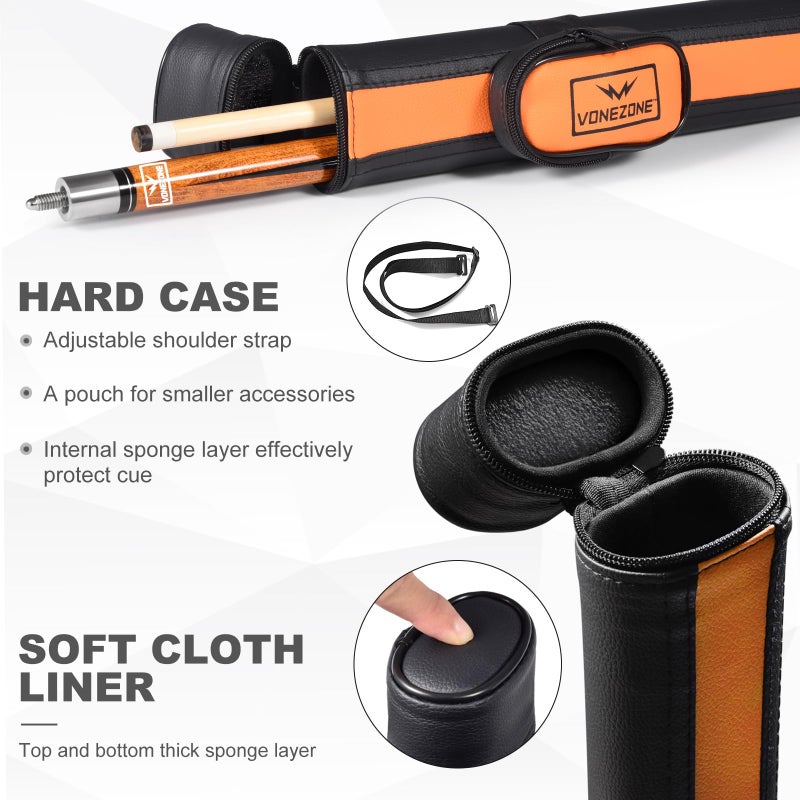 vonezone Pool cue Stick,Pro cue with Hard Case,58inch 19-21oz Billiard Stick Pool Cue Set,Pink/Orange/Green - Image 5