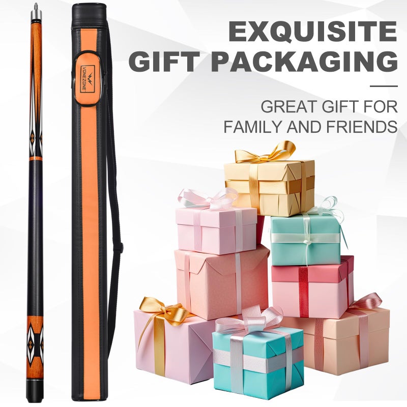 vonezone Pool cue Stick,Pro cue with Hard Case,58inch 19-21oz Billiard Stick Pool Cue Set,Pink/Orange/Green - Image 4