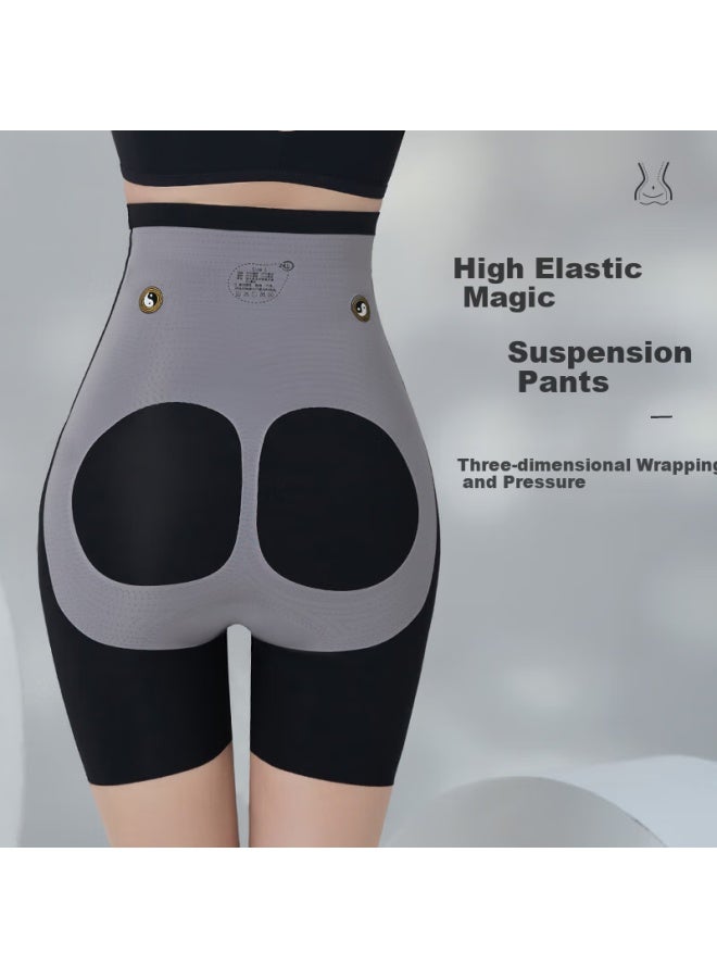 LANG SHA Langsha Women's Summer Thin Short Shorts With Tummy Control And Lifting High Waist Barbie Suspended Seamless Safety Pants Black XL - Image 5