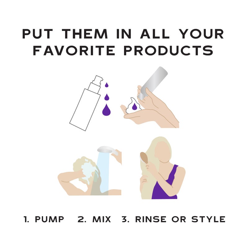 Keracolor Purple Toning Drops Concentrate To Create Your Own Purple Shampoo For Blonde Hair - Mix w/Any Shampoo, Conditioner, Or Cream Styler, Violet, (Purple) 2 Fl. Oz. - Image 5