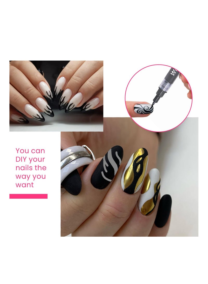 EELHOE Nail Polish Pens 4Pcs Vibrant Colors Smudge Pen For Nail Waterproof Nail Polish Pen For Nail Art DIY Drawing - Image 2