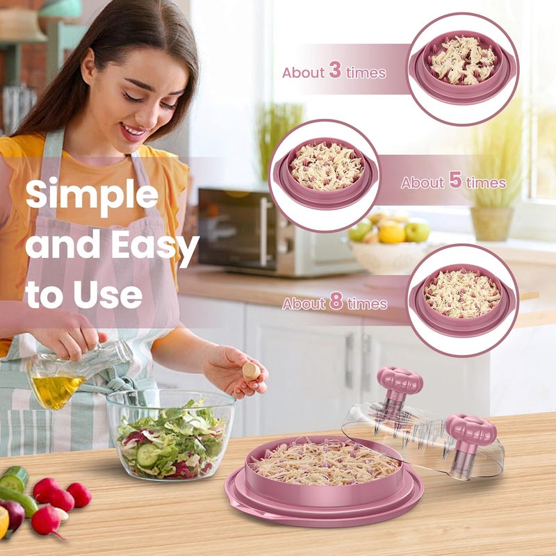 Beiyunee Chicken Shredder Tool Twist Large - 10'' Pro Meat Shredders for Chicken Breast,Visible Kitchen Gadgets Grinder Machine with Brush,Strong Anti-Slip Strip,Ergonomic Handle,BPA Free (Purple) - Image 3