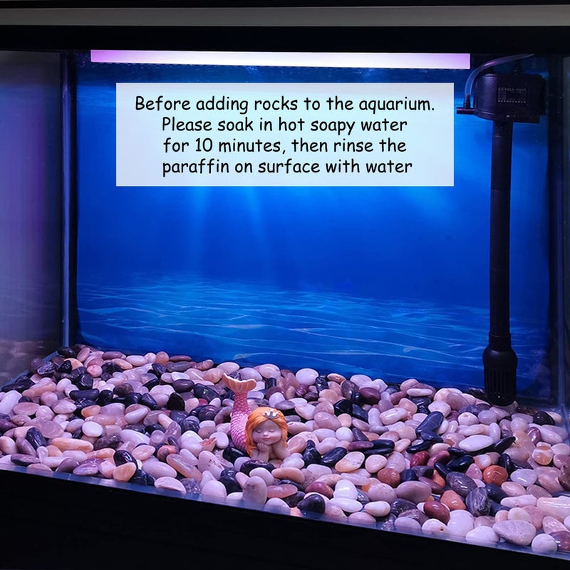 FANTIAN 5 lbs River Rocks Pebbles for Indoor Plants, Decorative Mixed Color River Rocks for Potted Plants Landscaping Fish Tank Patio Garden Vase Fountain and Outdoor Decorative Stones - Image 5