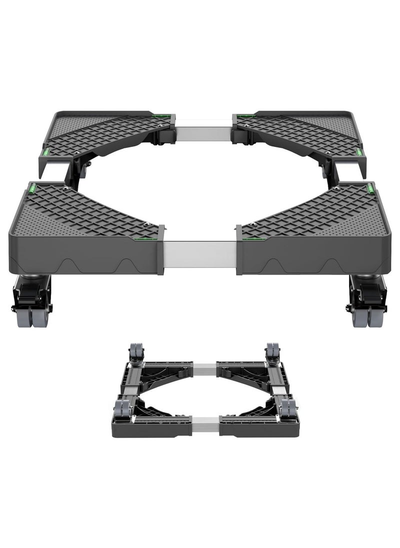 HEROCKX Adjustable Moving Washing Machine And Refrigerator Stand Black/Silver 40.0cm  - Image 1