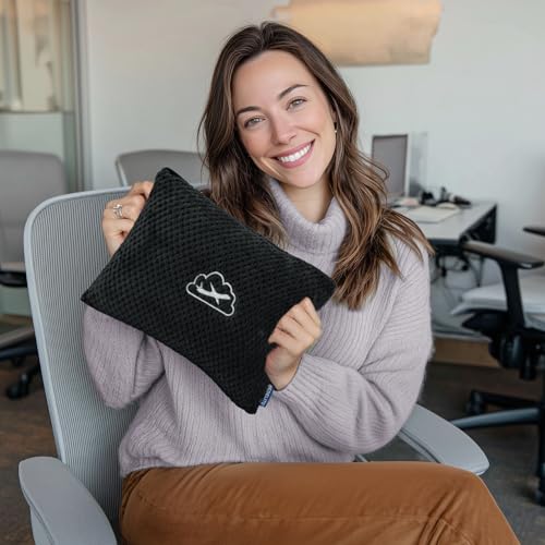 BEDELITE بطانية سفر BEDELITE مع حقيبة، بطانية فليس جاكار فائقة النعومة مع غلاف للأمتعة ومشبك لحقيبة الظهر، بطانية سفر أساسية، سوداء - Image 2