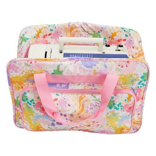 Bright Creations Sewing Machine Bag & Case - 18.1 x 9.4 x 12.2 in, Pastel Watercolor, Multicolor - Carrying Case For Sewing Machine With Zippered Organizer Pockets - Image 3