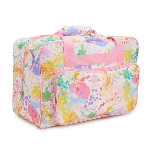 Bright Creations Sewing Machine Bag & Case - 18.1 x 9.4 x 12.2 in, Pastel Watercolor, Multicolor - Carrying Case For Sewing Machine With Zippered Organizer Pockets - Image 1