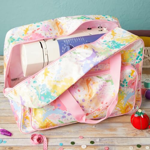 Bright Creations Sewing Machine Bag & Case - 18.1 x 9.4 x 12.2 in, Pastel Watercolor, Multicolor - Carrying Case For Sewing Machine With Zippered Organizer Pockets - Image 2