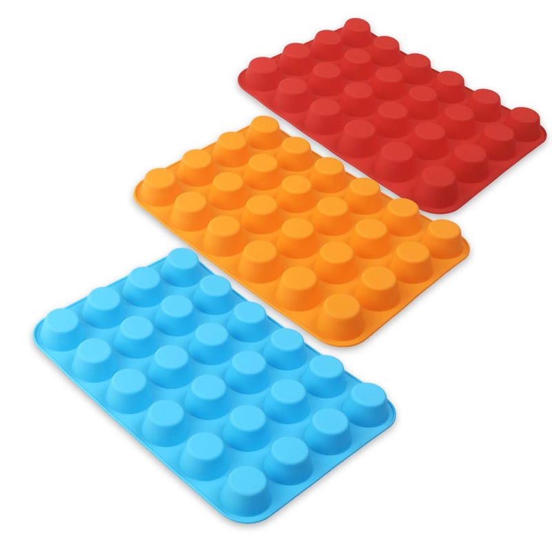 Cozihom Silicone Muffin Pan  Cupcake Pan  24 Cups  Food Grade Egg Muffin Baking Silicone Molds  Non-Stick  3 Pcs - Image 2