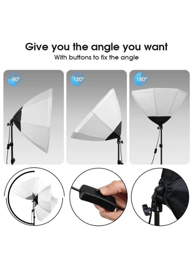 Glanfen Photography Softbox Lighting Kit with 380W 3 Colors Remote LED Bulbs,Soft Boxes and Carry Bag for Video Recording, Portraits Shooting  - Image 5