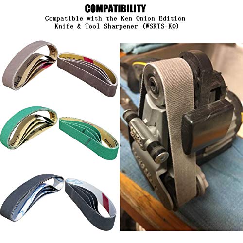 Tockrop 24 Pcs 3/4" x 12" Replacement Knife Sharpener Sanding Belt Kit for Work Sharp Knife & Tool Sharpener Ken Onion Edition (WSKTS-KO) - 80/120/240/400/1000/1200 Grits (3/4 x 12 Inch) - Image 5