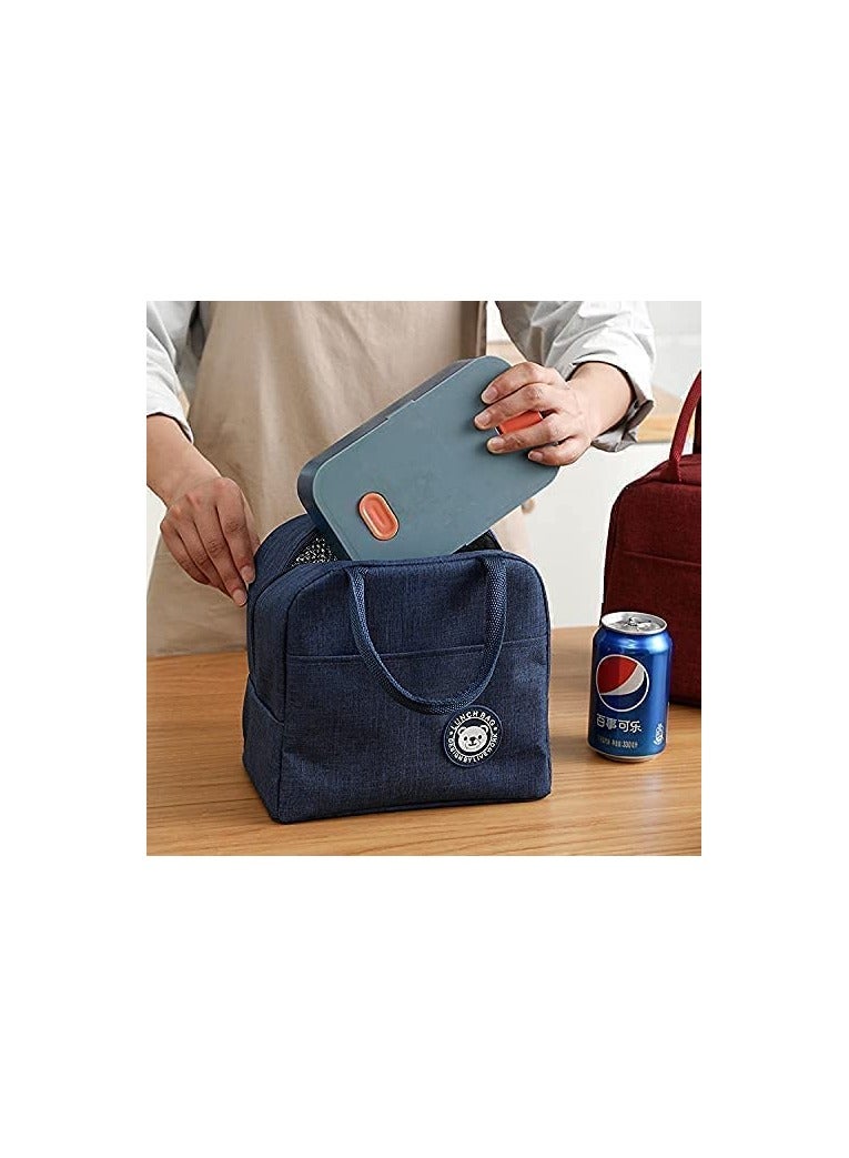 MahMir Lunch bag,lunch box bag with Insulated Material for Women, Man, Office, School, College , Beach, Picnic, Fishing, Hiking, Travel, Cooler Tote Bag (Navy Dark Blue) - Image 4