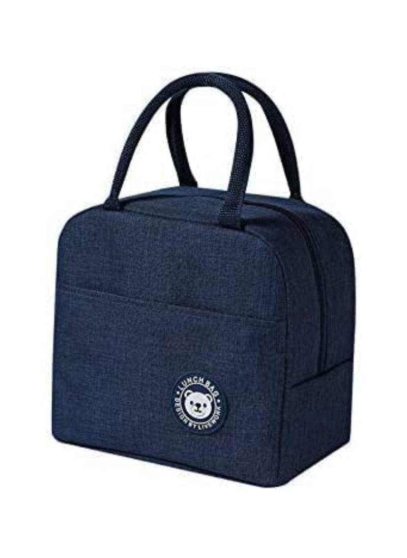 MahMir Lunch bag,lunch box bag with Insulated Material for Women, Man, Office, School, College , Beach, Picnic, Fishing, Hiking, Travel, Cooler Tote Bag (Blue)  - Image 1
