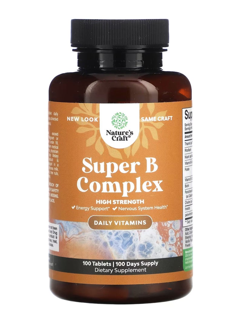 Nature's Craft Super B Complex, High Strength, 100 Tablets