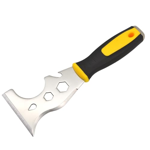 Zaptec 13 in 1 Stainless Steel Multi-Purpose Putty Knife 3" Paint Scraper, Taping Knife, Painters Tool, Paint Roller Cleaner, Straight & Curved Scraper, Hammer - Image 1