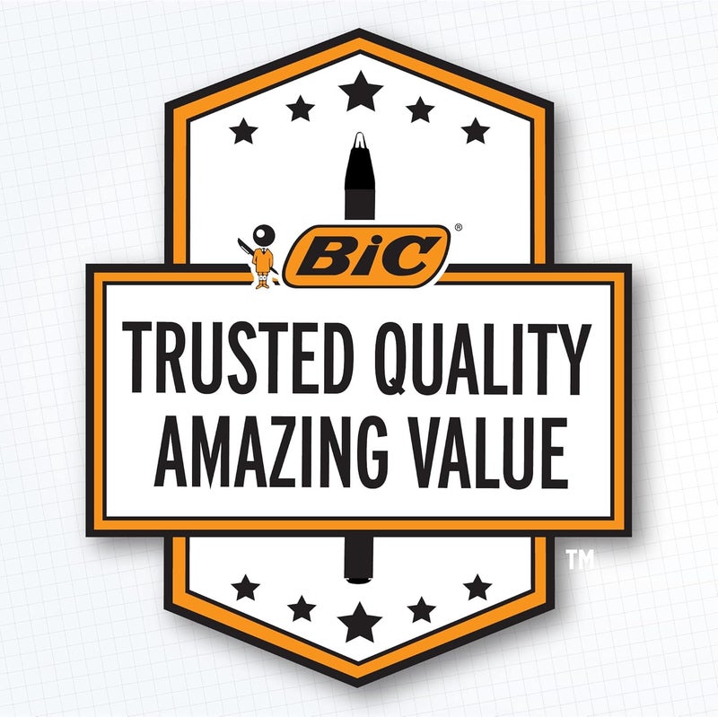 بيك قلم حبر جاف كريستال إكسترا سموث، رأس متوسط (1.0 مم)، أسود، 10 قطع، MSP101Bk - Image 4