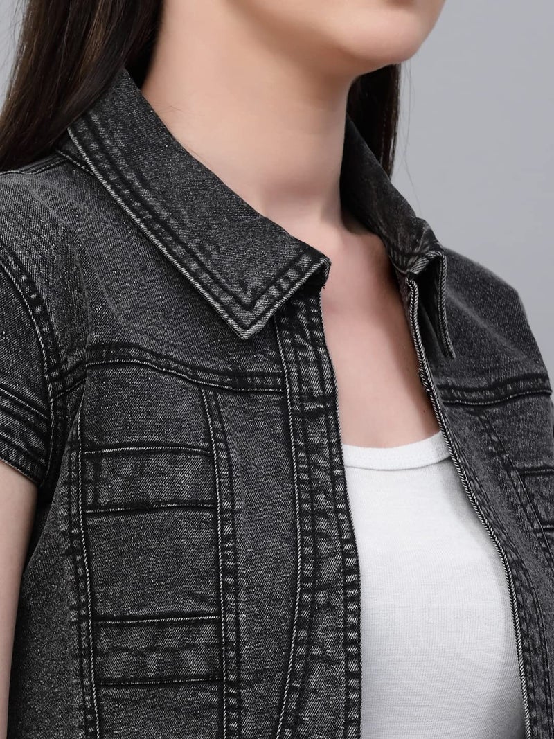 Style Quotient ستايل كوتينت للنساء - شارج دنيم أسود مع غسيل حمضي - Image 3