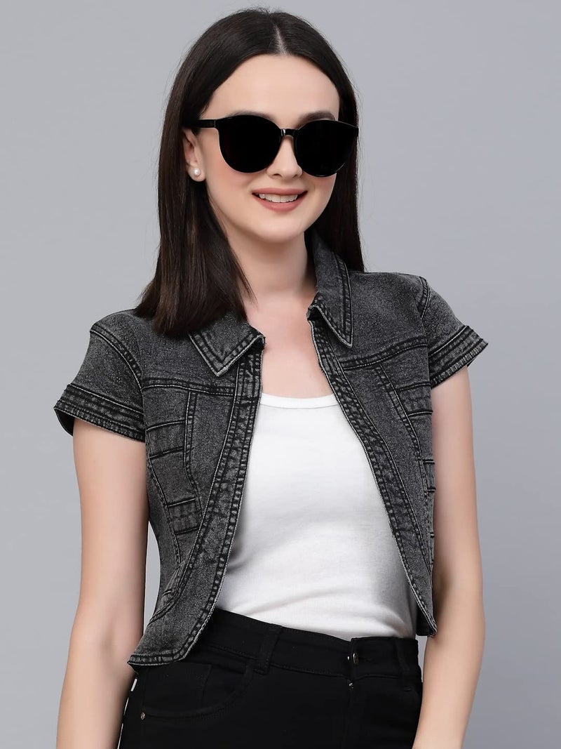 Style Quotient ستايل كوتينت للنساء - شارج دنيم أسود مع غسيل حمضي - Image 2