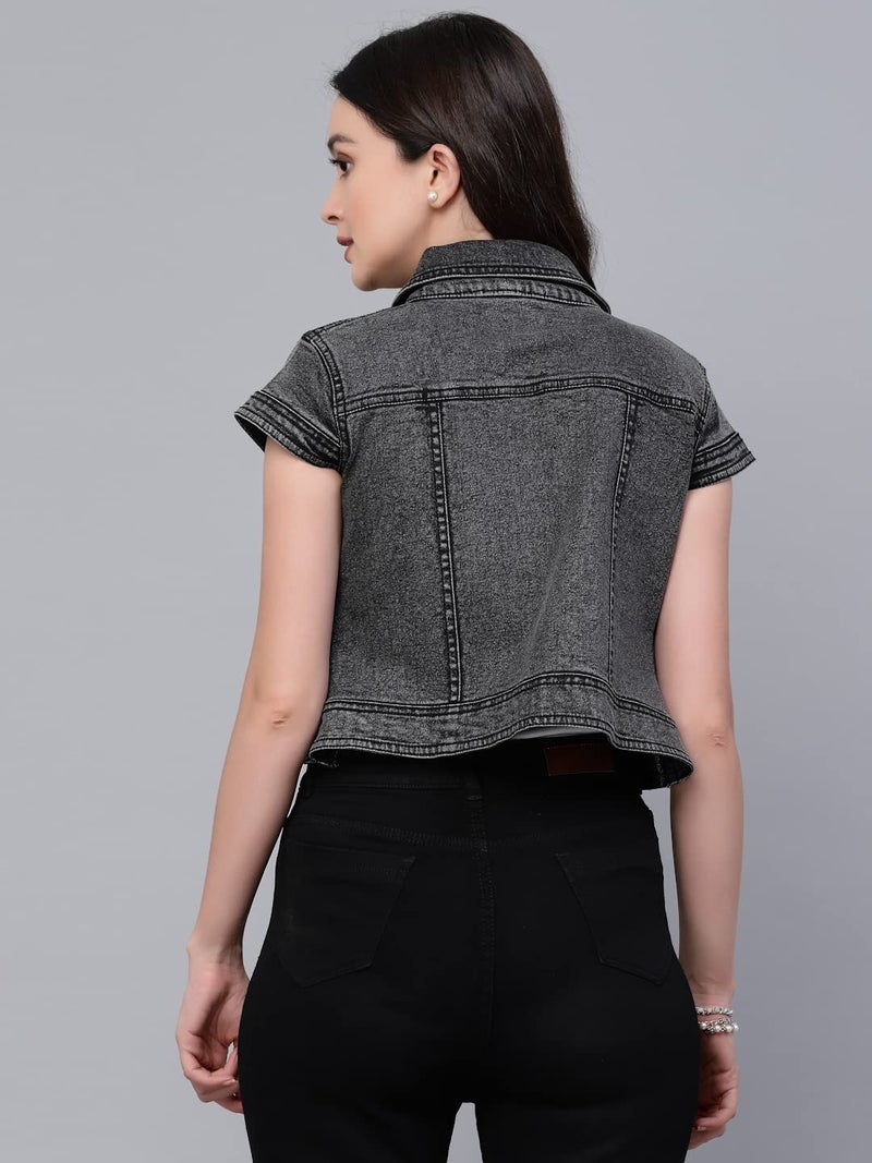 Style Quotient ستايل كوتينت للنساء - شارج دنيم أسود مع غسيل حمضي - Image 5