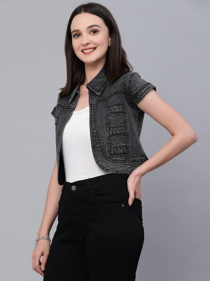 Style Quotient ستايل كوتينت للنساء - شارج دنيم أسود مع غسيل حمضي - Image 4