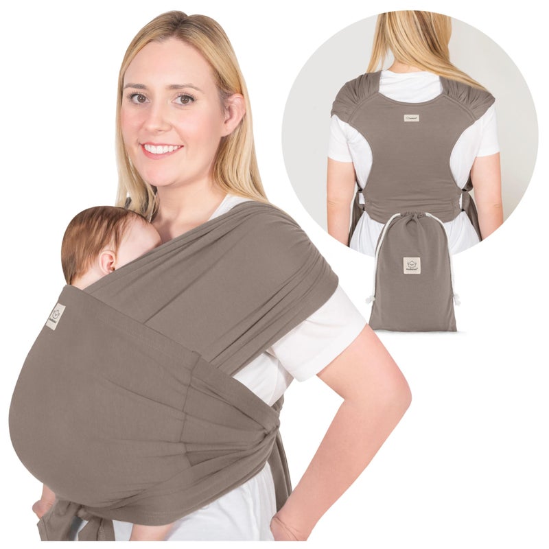 KeaBabies KeaBabies Baby Wrap Carrier Ring Sling Easy to Wear Adjustable DLite Baby Carrier Newborn to Toddler Infant Carrying Shirt Hands Free Bonding Breathable Fabric Wearing Wrap Copper Gray 